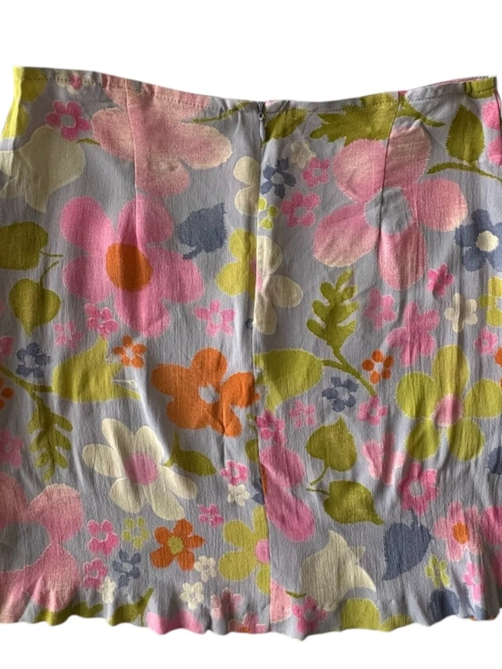 Vintage 90s Express Made in USA Size 9/10 Bloomcore Flower Power Mini Skirt, Mod - Picture 2 of 11